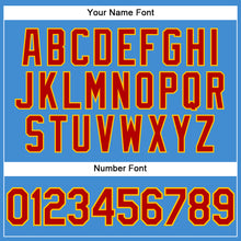 Load image into Gallery viewer, Custom Powder Blue Red Pinstripe Red-Gold Authentic Baseball Jersey