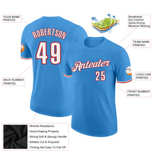 Load image into Gallery viewer, Custom Powder Blue White-Red Performance T-Shirt