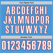 Load image into Gallery viewer, Custom Powder Blue White-Red Performance T-Shirt