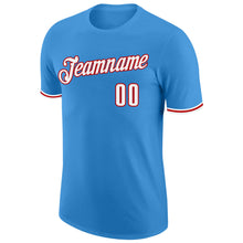 Load image into Gallery viewer, Custom Powder Blue White-Red Performance T-Shirt