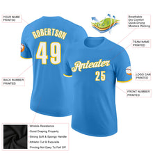 Load image into Gallery viewer, Custom Powder Blue White-Gold Performance T-Shirt