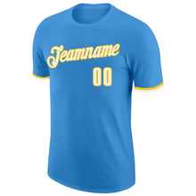Load image into Gallery viewer, Custom Powder Blue White-Gold Performance T-Shirt