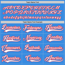 Load image into Gallery viewer, Custom Powder Blue White-Red Hockey Jersey