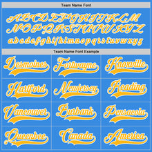 Load image into Gallery viewer, Custom Powder Blue Gold-White Hockey Jersey