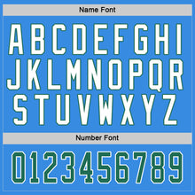 Load image into Gallery viewer, Custom Powder Blue Kelly Green-White Hockey Jersey