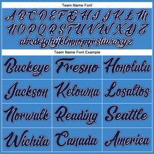 Load image into Gallery viewer, Custom Powder Blue Navy-White Authentic Baseball Jersey