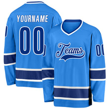 Load image into Gallery viewer, Custom Powder Blue Royal-White Hockey Jersey