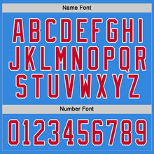 Load image into Gallery viewer, Custom Powder Blue Red-White Hockey Jersey