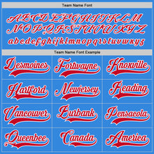 Load image into Gallery viewer, Custom Powder Blue Red-White Hockey Jersey