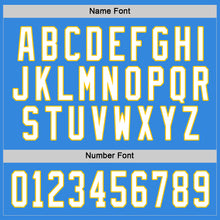 Load image into Gallery viewer, Custom Powder Blue White-Gold Hockey Jersey