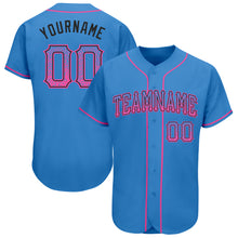 Load image into Gallery viewer, Custom Powder Blue Pink-Black Authentic Drift Fashion Baseball Jersey