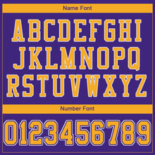 Load image into Gallery viewer, Custom Purple Gold-White Mesh Authentic Football Jersey