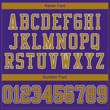 Load image into Gallery viewer, Custom Purple Old Gold-White Mesh Authentic Football Jersey
