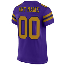 Load image into Gallery viewer, Custom Purple Old Gold-Black Mesh Authentic Football Jersey