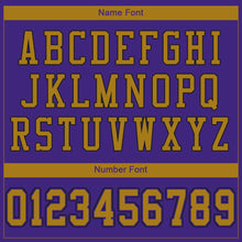 Load image into Gallery viewer, Custom Purple Old Gold-Black Mesh Authentic Football Jersey