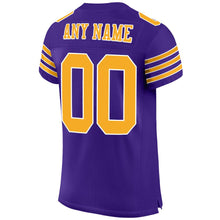 Load image into Gallery viewer, Custom Purple Gold-White Mesh Authentic Football Jersey