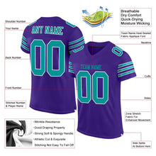 Load image into Gallery viewer, Custom Purple Aqua-White Mesh Authentic Football Jersey