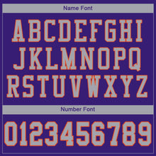 Load image into Gallery viewer, Custom Purple Gray-Orange Mesh Authentic Football Jersey