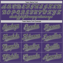 Load image into Gallery viewer, Custom Purple Black-Gray Authentic Baseball Jersey