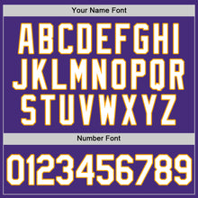 Load image into Gallery viewer, Custom Purple White-Gold Authentic Baseball Jersey