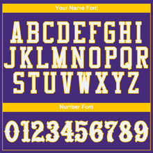 Load image into Gallery viewer, Custom Purple White-Gold Authentic Baseball Jersey