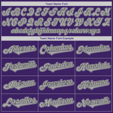 Load image into Gallery viewer, Custom Purple Black-Gray Authentic Baseball Jersey