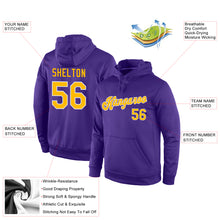 Load image into Gallery viewer, Custom Stitched Purple Gold-White Sports Pullover Sweatshirt Hoodie