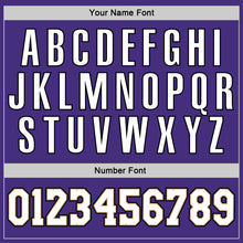 Load image into Gallery viewer, Custom Stitched Purple White-Old Gold Sports Pullover Sweatshirt Hoodie