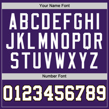 Load image into Gallery viewer, Custom Purple White-Old Gold Authentic Baseball Jersey