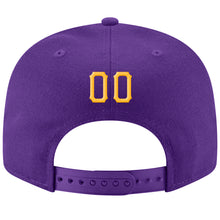 Load image into Gallery viewer, Custom Purple Gold-White Stitched Adjustable Snapback Hat
