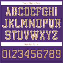Load image into Gallery viewer, Custom Purple Old Gold-White Stitched Adjustable Snapback Hat