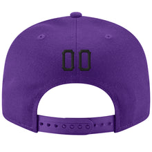 Load image into Gallery viewer, Custom Purple Black-White Stitched Adjustable Snapback Hat