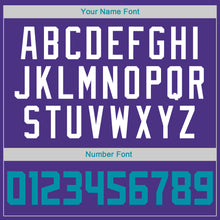 Load image into Gallery viewer, Custom Purple Teal-White Authentic Throwback Rib-Knit Baseball Jersey Shirt