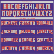 Load image into Gallery viewer, Custom Purple Orange-Gray Authentic Throwback Rib-Knit Baseball Jersey Shirt