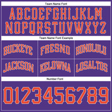 Load image into Gallery viewer, Custom Purple Orange-Gray Authentic Throwback Basketball Shorts