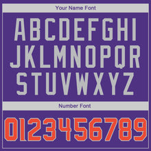 Load image into Gallery viewer, Custom Purple Orange-Gray Authentic Throwback Basketball Jersey