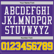 Load image into Gallery viewer, Custom Purple Gold-Kelly Green Authentic Throwback Basketball Jersey