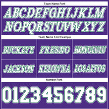 Load image into Gallery viewer, Custom Purple White-Kelly Green Authentic Throwback Basketball Shorts