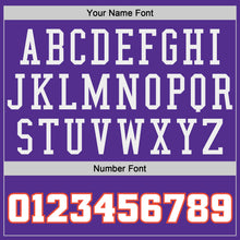 Load image into Gallery viewer, Custom Purple White-Orange Authentic Throwback Basketball Jersey