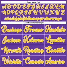 Load image into Gallery viewer, Custom Purple White-Gold Authentic Throwback Basketball Jersey