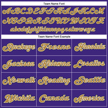 Load image into Gallery viewer, Custom Purple Old Gold-Black Mesh Authentic Throwback Football Jersey