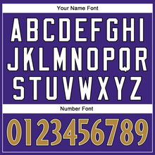 Load image into Gallery viewer, Custom Purple Old Gold-Black Mesh Authentic Throwback Football Jersey