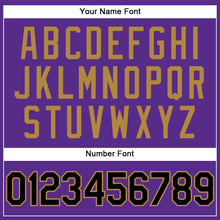 Load image into Gallery viewer, Custom Purple Black Pinstripe Black-Old Gold Authentic Baseball Jersey