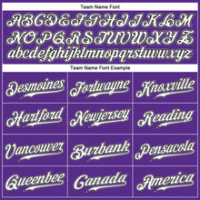 Load image into Gallery viewer, Custom Purple Black Pinstripe White-Gray Authentic Baseball Jersey