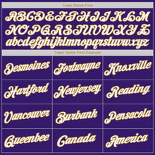 Load image into Gallery viewer, Custom Purple White-Old Gold Authentic Baseball Jersey