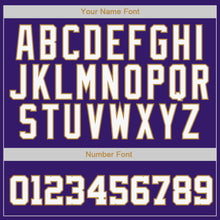 Load image into Gallery viewer, Custom Purple White-Old Gold Authentic Baseball Jersey
