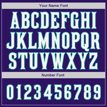 Load image into Gallery viewer, Custom Purple White-Teal Authentic Baseball Jersey