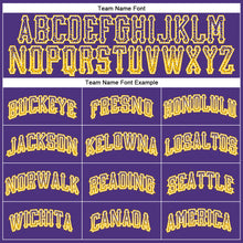 Load image into Gallery viewer, Custom Purple Gold-White Authentic Drift Fashion Baseball Jersey