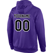 Load image into Gallery viewer, Custom Stitched Purple Black-Gray Sports Pullover Sweatshirt Hoodie