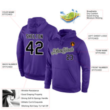 Load image into Gallery viewer, Custom Stitched Purple Black-Gray Sports Pullover Sweatshirt Hoodie
